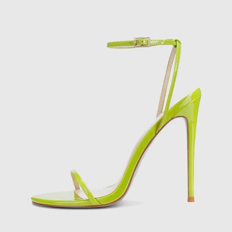 Multi-Color Ankle Strap Stiletto Sandals