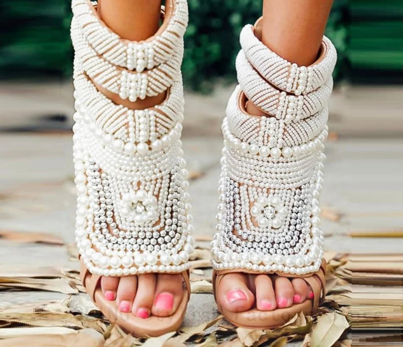 Giuseppe Zanotti "Kanye" Inspired Luxury Pearl Embellished Sandals