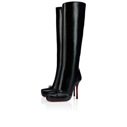 "Cassia Nodo" Black High Heel Stiletto Boots Inspired By Christian Louboutin