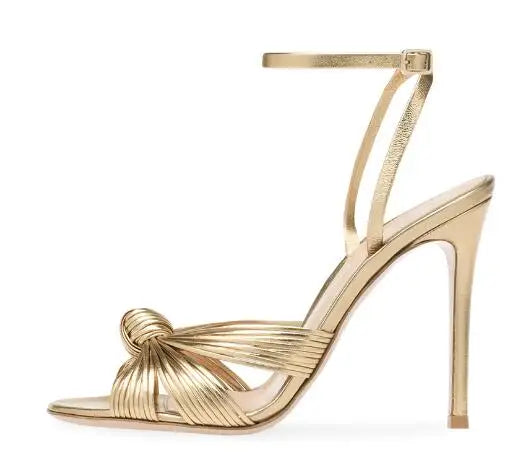Golden Knot High Heel Sandals Inspired By Gianvito Rossi