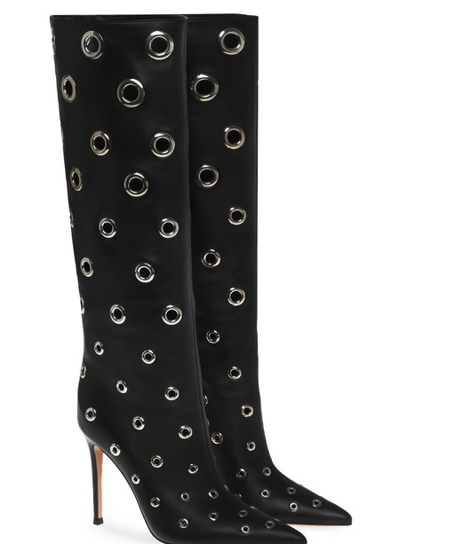 Gianvito Rossi Inspired Metal Hole Boots