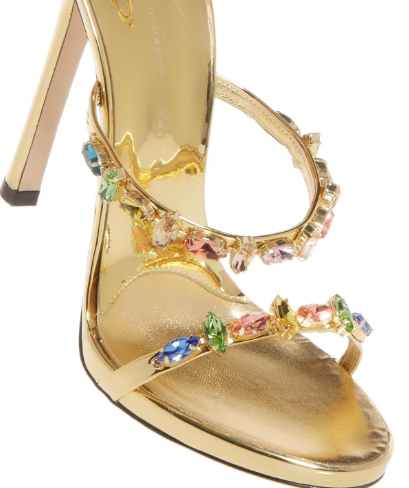 Harmony Jeweled Gold Sandals Inspired by Giuseppe Zanotti