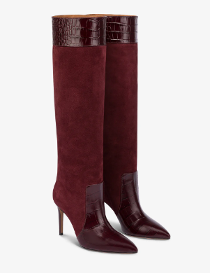 Crocodile Pattern Effect High Heel Boots