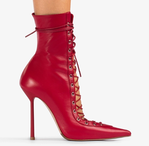 Hot Red Leather Boots Inspired By Le Silla