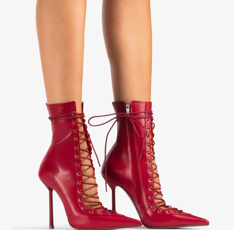 Hot Red Leather Boots Inspired By Le Silla