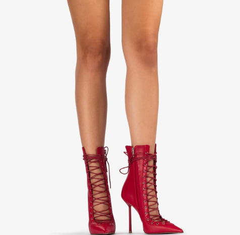 Hot Red Leather Boots Inspired By Le Silla