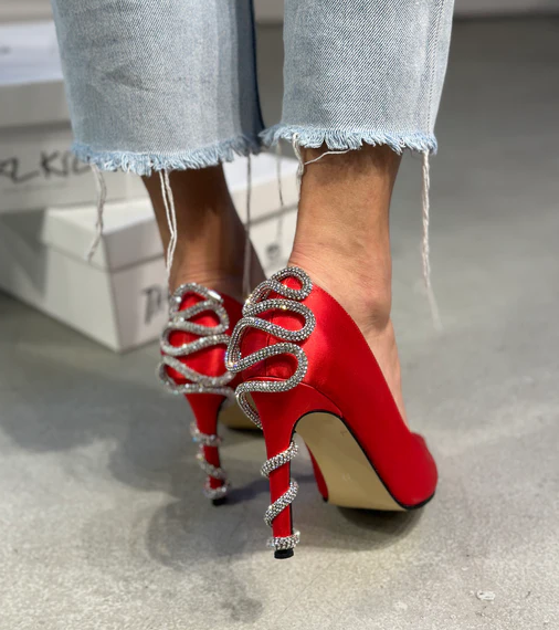 Dragon Red Stiletto High Heel