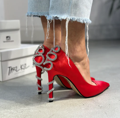 Dragon Red Stiletto High Heel