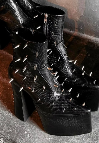 Spike Platform High Heel Boots