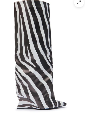 Zebra-Print Knee High Wedge Boots Inspired By Azalea Wang