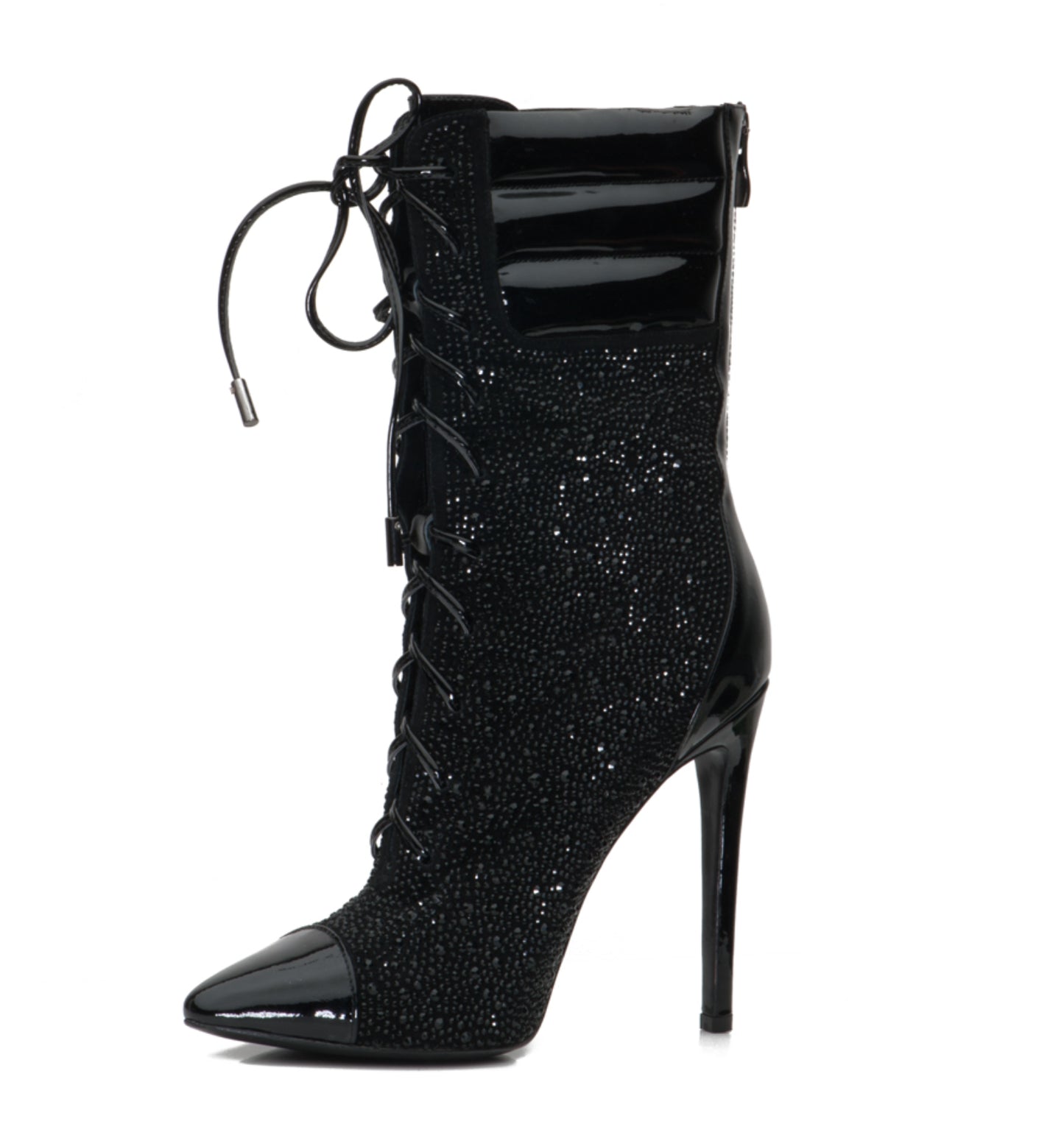 Black Crystal High Heel Stiletto Boots Inspired By Jennifer LE