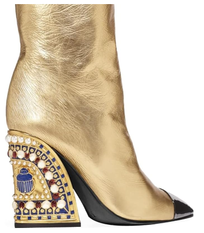 Gold Cowboy Boots Inspired by Chanel