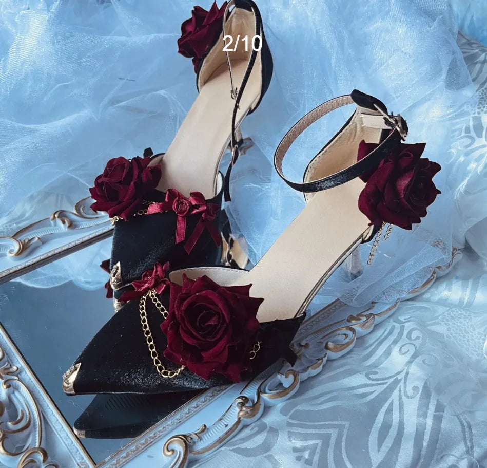 Black Red Gothi Wedding Shoe