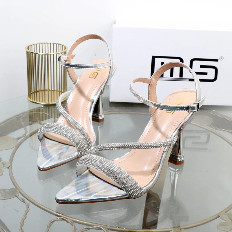 Rhinestone Wrap High Heel Sandals