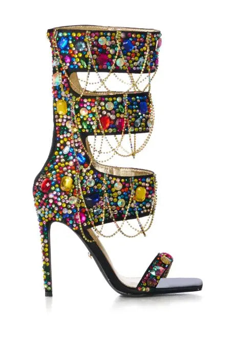 Multi-Embellished Sandal Inspired by Azalea Wang