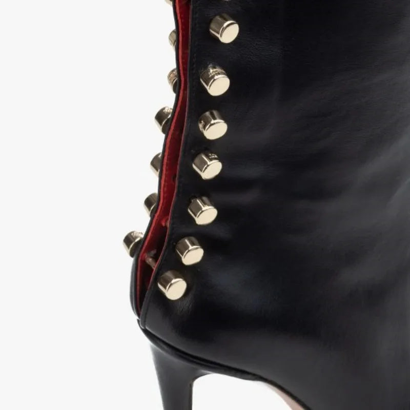 Black Studded Boots Inspired By Hardot