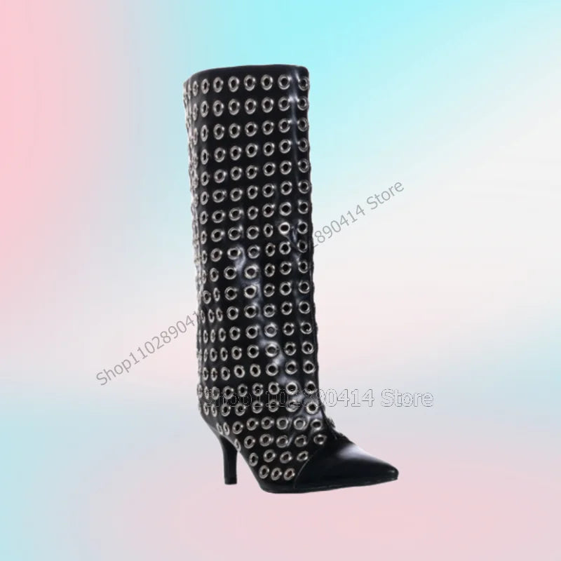 Circle Studded Boots Inspired by Azalea Wang