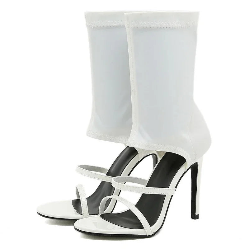 Double Strap Sock Stiletto Sandals Inspired By Dolce & Gabbana