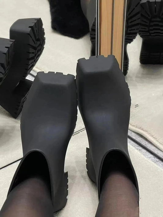 "Trooper" Platform Snow & Rain Ankle Boots Inspired By Balenciaga