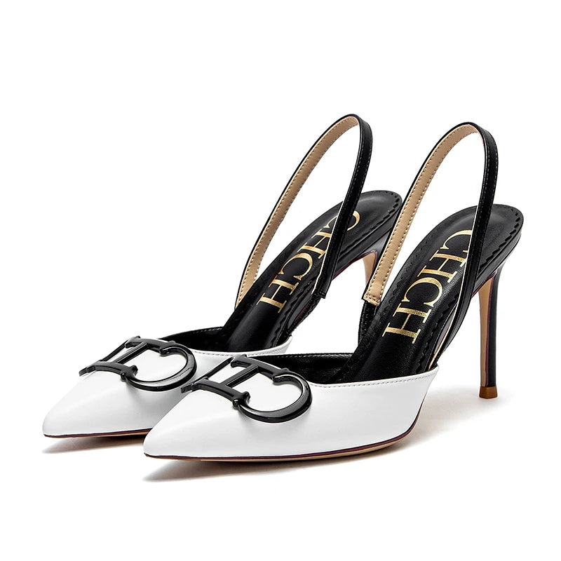 CH Logo Signature Slingback Pumps Inspired By Valentino