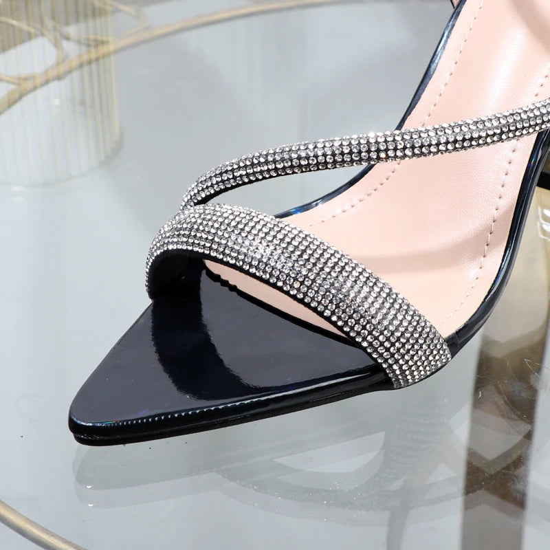 Rhinestone Wrap High Heel Sandals