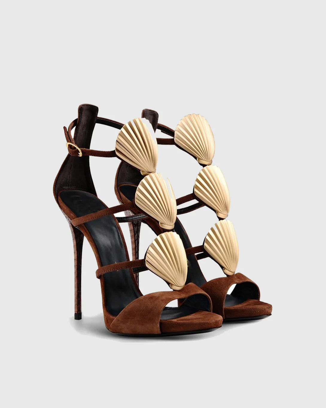Embellished Seashell Strappy High Heel Inspired By Giuseppe Zanotti