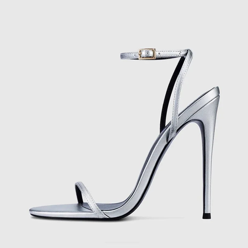 Multi-Color Ankle Strap Stiletto Sandals