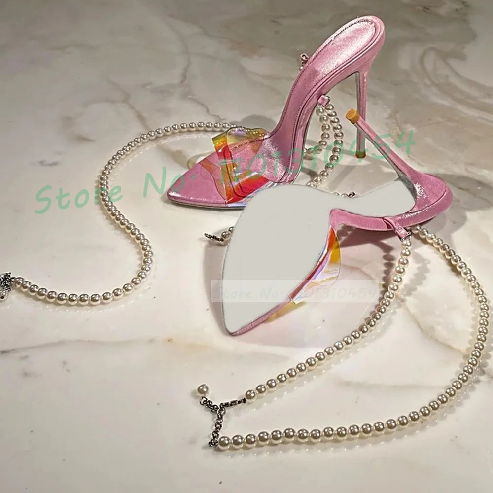 Pink Pearl High Heel Sandals