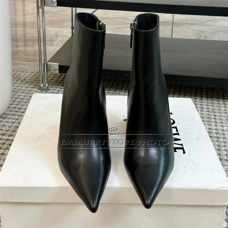 Rose Heel Black Boots