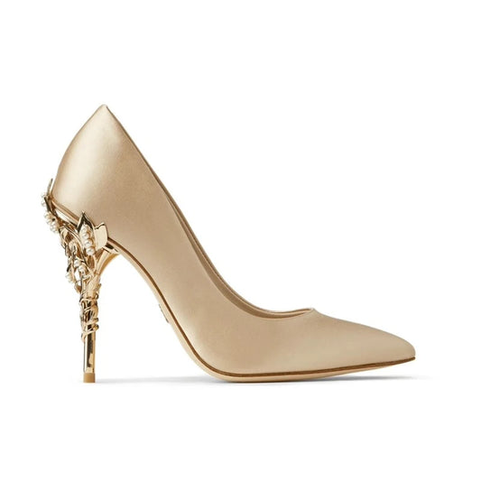 Rose Gold Leaves High Heel Pumps