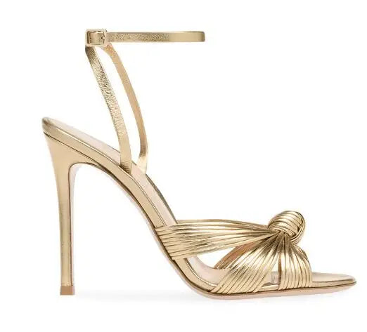 Golden Knot High Heel Sandals Inspired By Gianvito Rossi