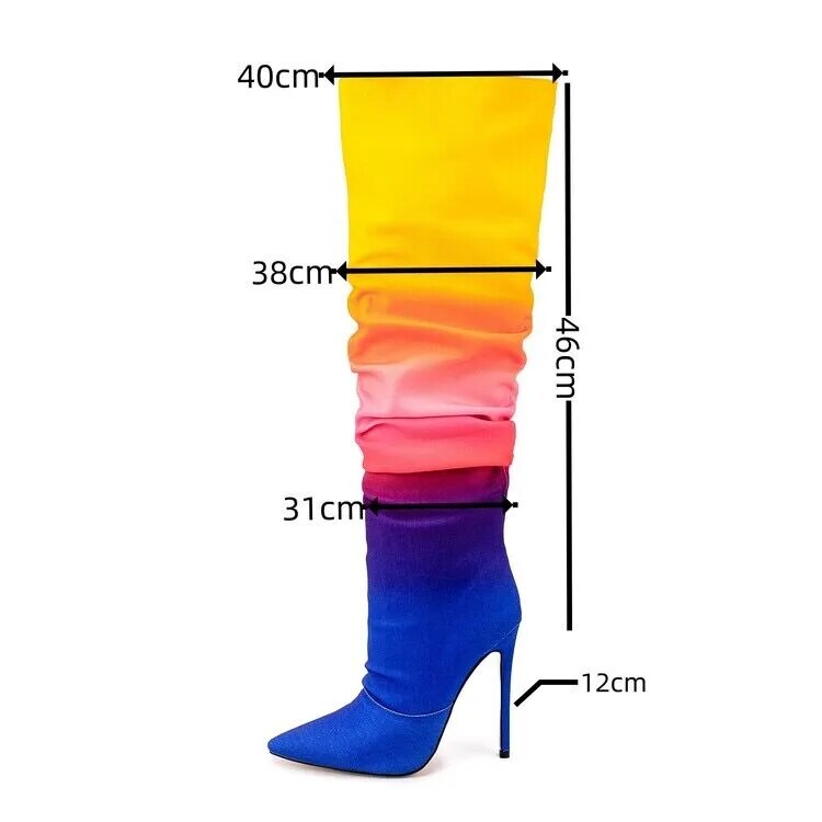 Giuseppe Zanottie Inspired Rainbow Gradient Color Boots