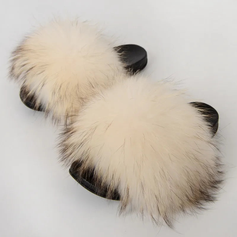 Assorted Multi-Colour Fur Slippers