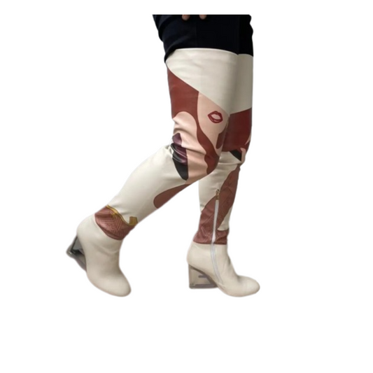 Fendi Inspired White Thigh High Boots