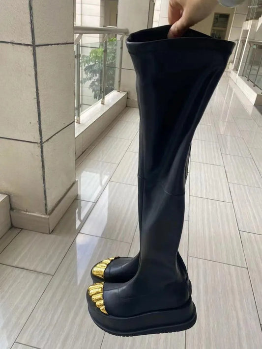 Golden Toe Over-The-Knee Boots