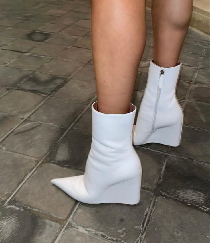 Zipper Wedges Heel Ankle Boots