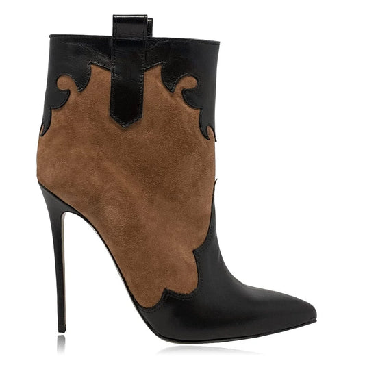Western Patchwork High Heel Booties