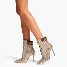 Brown Crystal Ankle Boots Inspired By Jimmy Choo X Timberland