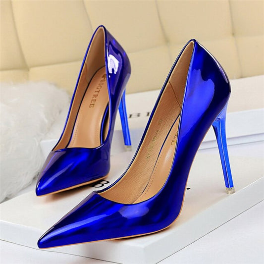 Glossy Holographic High Heel Pumps