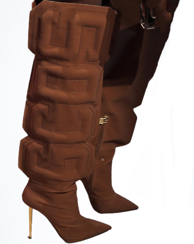Clearance - GCDS Inspired Vinyl Material Knee High Boots