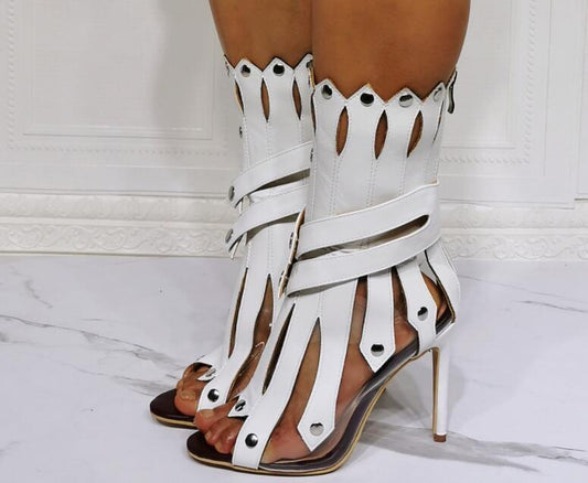 Roman Style Stiletto Heel Ankle Boots