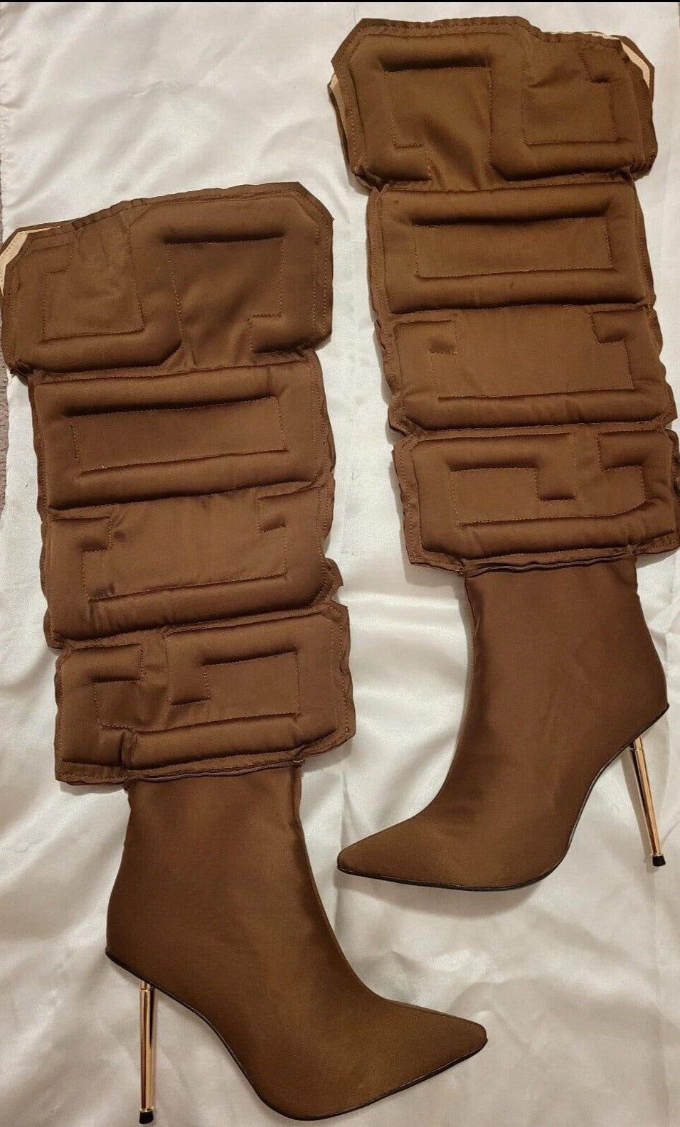 Clearance - GCDS Inspired Vinyl Material Knee High Boots