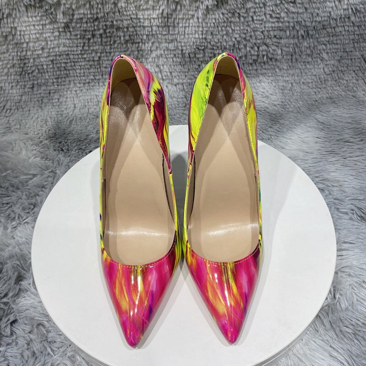Multi-Color Splatter Paint High Heel Pumps – SANSA COSTA