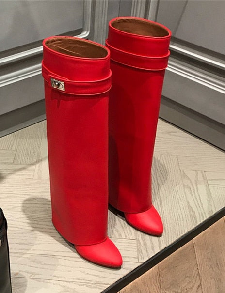 Genuine Leather  Knee-High Boots