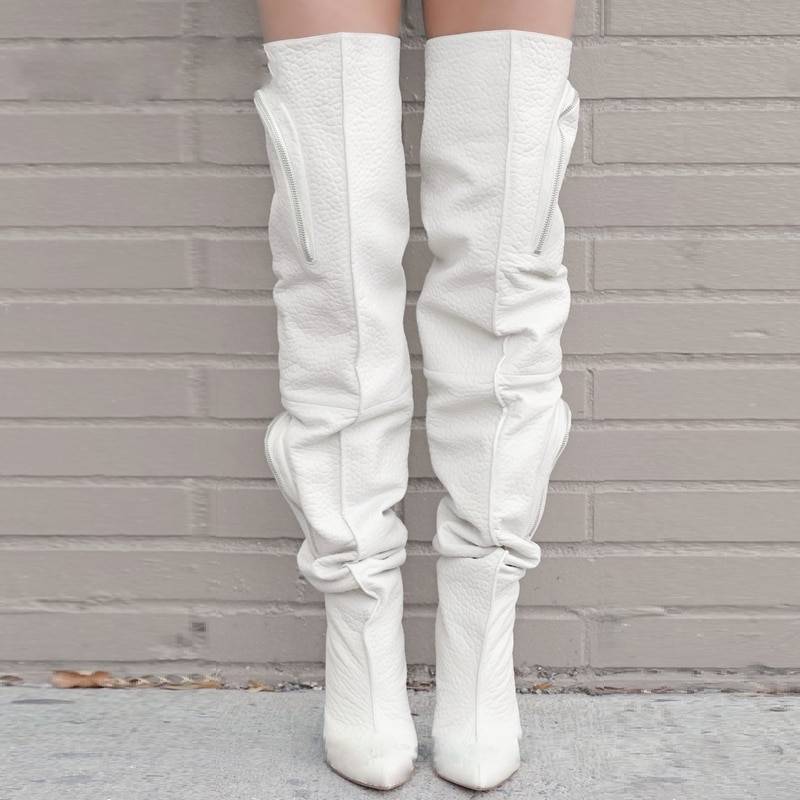 Pocket Thigh High Boots - Sansa Costa