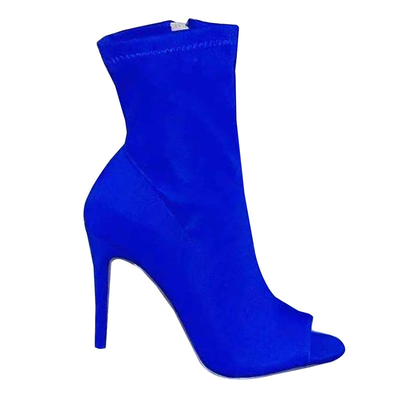 sepatu heels Valencia by Enrica x Olivia Lazuardy Dark Blue Suede Gladiator  Heels | Tinkerlust
