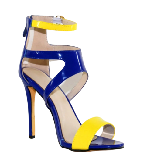 Blue and Yellow Strappy Sandals – Sansa Costa