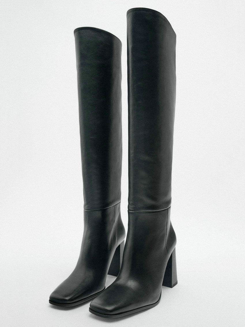 Knee High Boots Square - Sansa Costa Shoes