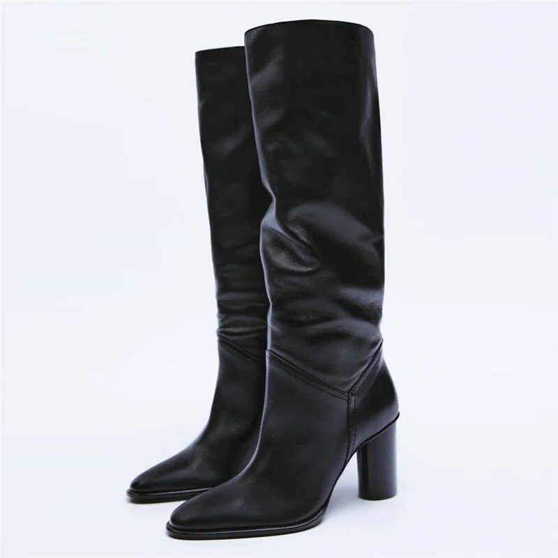 Leather Knee High Boots – Sansa Costa