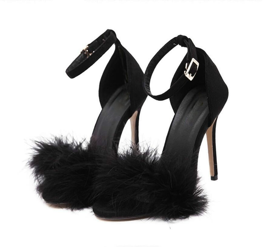 Lace-up Fur Sandals- Sansa Costa